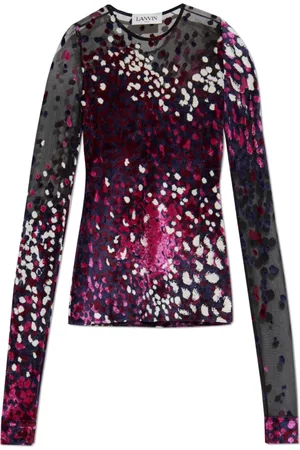 Lanvin Top, Dame, Flerfarvet, M, Tyl, Transparent Top