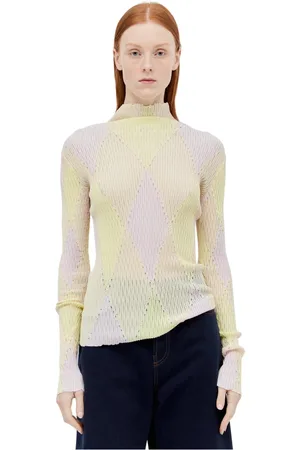 Burberry Strik, Dame, Flerfarvet, XS, Bomuld, Argyle High-Neck Sweater