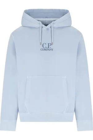 C.P. Company Sweathshirts & Hoodies, Herre, Blå, XL, Bomuld, Cerulean hættetrøje med diagonalkorn