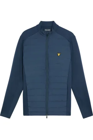 Lyle & Scott Jakke, Herre, Blå, XS, Uld, Hybrid Quiltet Golfjakke med Fuld Lynlås