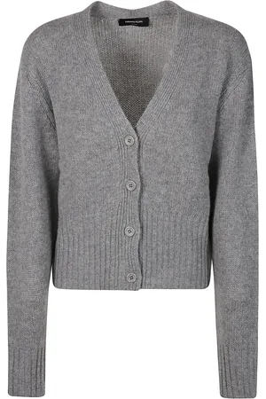 Fabiana Filippi Strik, Dame, Grå, M, Uld, Stilfuld strikket cardigan