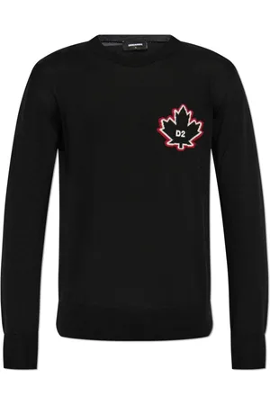 Dsquared2 Strik, Herre, Sort, M, Uld, Uldsweater med Logo