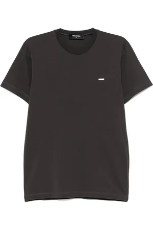 Dsquared2 Top, Herre, Grå, 2XL, Bomuld, Logo-plaque Crewneck T-shirt