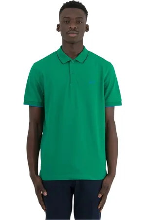 sun68 Top, Herre, Grøn, M, Bomuld, Stribet poloshirt i small størrelse