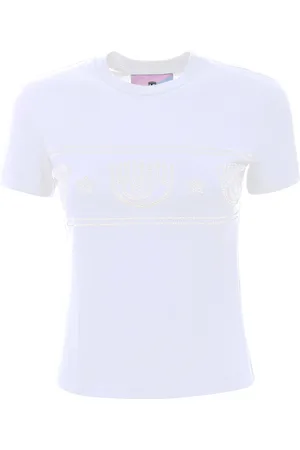 Chiara Ferragni Top, Dame, Hvid, XS, Bomuld, T-shirts