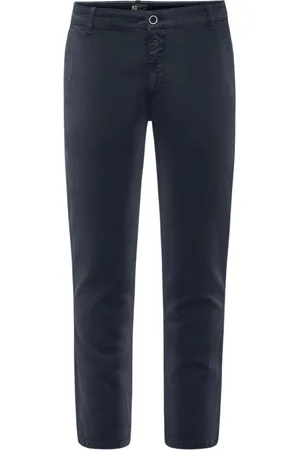 Bomboogie Bukser, Herre, Blå, W33, Bomuld, Slim Fit Chino Bukser i Strækbomuld