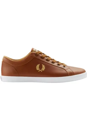 Fred Perry Sko, Herre, Brun, 45 EU, Læder, Læder Tennis Sneakers