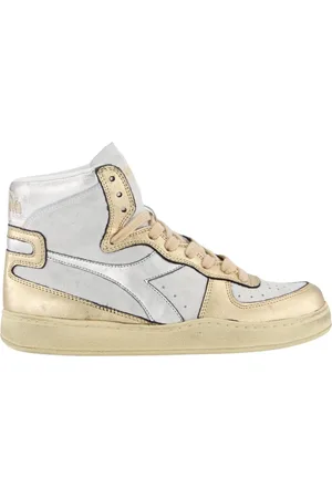 Diadora Sko, Dame, Hvid, 36 1/2 EU, Læder, Mi Basket Brugte Sneakers