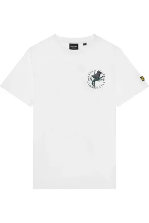 Lyle & Scott Top, Herre, Hvid, 2XL, Blomsterprint T-shirt