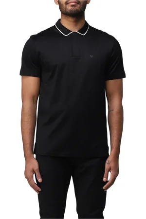 Emporio Armani Top, Herre, Sort, S, Uld, Stilfuld Polo Shirt