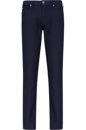 Emporio Armani Bukser, Herre, Blå, W31, Uld, Stilfulde Bukser