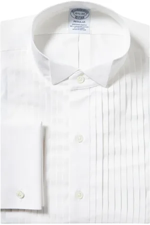 Brooks Brothers Skjorte, Herre, Hvid, M, Bomuld, Regular Fit Supima Bomuldsformel Skjorte med Wing Collar