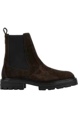 Hogan Sko, Herre, Brun, 43 1/2 EU, Suede, Suede Chelsea Ankelstøvler