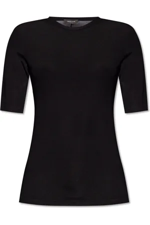 Fabiana Filippi Top, Dame, Sort, XS, Ribbet top med dekorativ udskæring