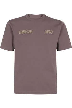 Heron Preston Top, Herre, Brun, S, Bomuld, Bomulds T-shirt med Print foran og Bagpå