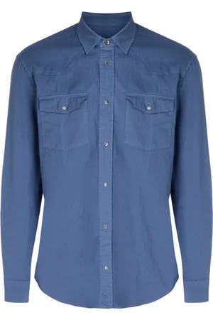 Dondup Skjorte, Herre, Blå, S, Bomuld, Camicia Skjorte