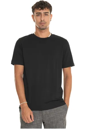 HUGO BOSS Top, Herre, Sort, XL, Bomuld, Vaffeltekstur Rundhalset T-shirt