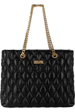 Elisabetta Franchi Taske, Dame, Sort, ONE SIZE, Uld, Kæde-forbundet Quiltet Tote Taske