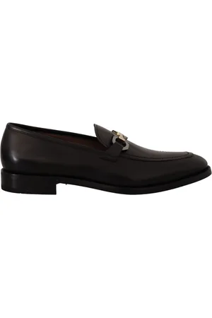 Salvatore Ferragamo Sko, Herre, Sort, 43 1/2 EU, Læder, Luksus Læder Loafers Gancio Bit Style