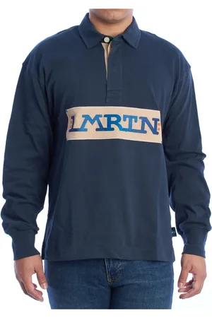 La Martina Top, Herre, Blå, XL, Bomuld, Moderne Langærmet Polo Shirt