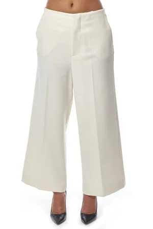 LIVIANA CONTI Bukser, Dame, , S, Elegante Creme Bukser med Brede Ben