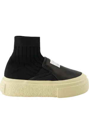Maison Margiela Sko, Dame, Sort, 37 EU, Læder, Wedge Sock Sneakers