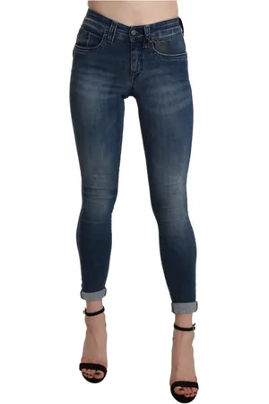 ERMANNO SCERVINO Jeans, Dame, Blå, W28, Bomuld, High Waist Cropped Skinny Jeans