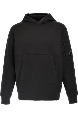 C.P. Company Sweathshirts & Hoodies, Herre, Sort, L, Bomuld, Hoodie med hætte og linse detalje