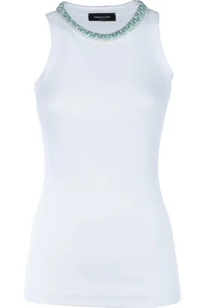 Fabiana Filippi Top, Dame, Hvid, XS, Uld, Stilfuld Top til Kvinder