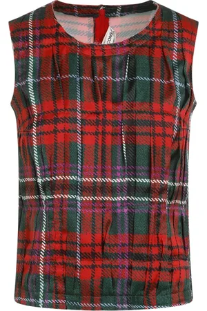 Comme des Garçons Top, Dame, Flerfarvet, XS, Polyester, Ternet Plisseret Top