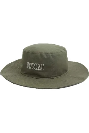 Ganni Tilbehør, Dame, Grøn, M/L, Bomuld, Bomuld Bucket Hat
