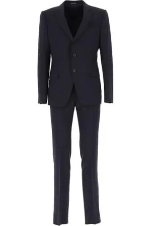 Emporio Armani Jakkesæt, Herre, Blå, 2XL, Uld, Enkeltknappet Jumpsuit