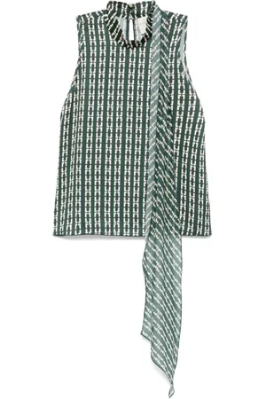 FORTE FORTE Top, Dame, Grøn, S, Geometric Print Top