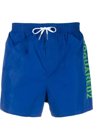 Dsquared2 Badetøj, Herre, Blå, L, Uld, Logo Midi Badeshorts