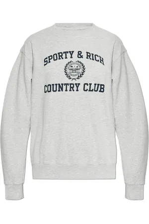 Sporty & Rich Sweathshirts & Hoodies, unisex, Grå, XL, Bomuld, Varsity Crest Crewneck