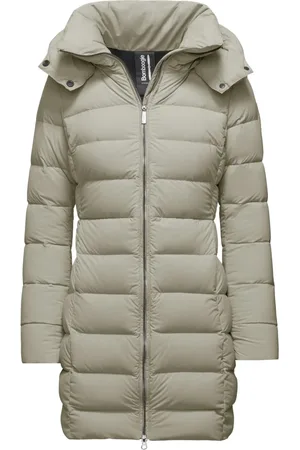 Bomboogie Frakke, Dame, Grå, XS, Nylon, Stretch-Nylon Dunjakke med Aftagelig Hætte