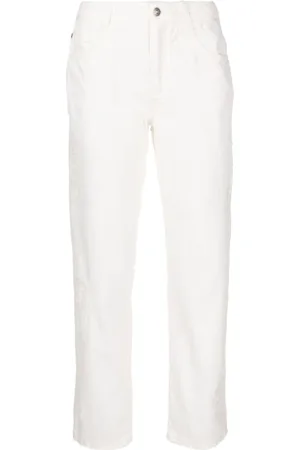 ERMANNO SCERVINO Jeans, Dame, Hvid, M, Denim, Hvide Straight Jeans i Denim