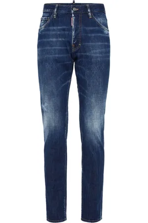 Dsquared2 Jeans, Herre, Blå, L, Denim, Navy Whiskered Denim Jeans