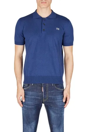 Dsquared2 Top, Herre, Blå, M, Bomuld, Sporty Jersey Shirt