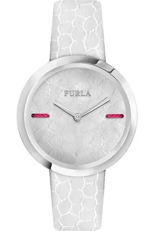 Furla Tilbehør, Dame, Hvid, ONE SIZE, Læder, Læderrem Quartz Ur