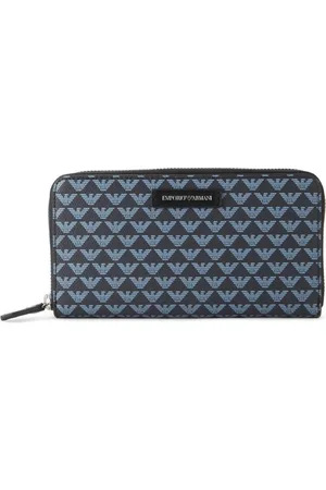 Emporio Armani Tilbehør, Dame, Blå, ONE SIZE, Zip Around Monogram Wallet
