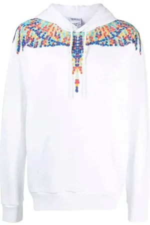 MARCELO BURLON Sweathshirts & Hoodies, Herre, Hvid, L, Bomuld, Hoodie med grafisk print