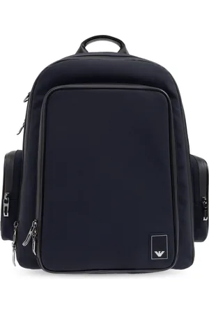 Emporio Armani Taske, Herre, Blå, ONE SIZE, Rygsæk med logo patch