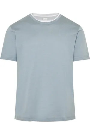 ELEVENTY Top, Herre, Blå, M, Bomuld, Klassisk T-shirt med rund hals