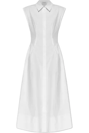 Sportmax Kjole, Dame, Hvid, S, Bomuld, Bomuldskjole ‘Fabiana’