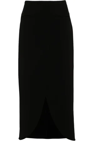 Courrèges Nederdel, Dame, Sort, XS, Polyester, Ellipse Skræddersyet Lang Nederdel