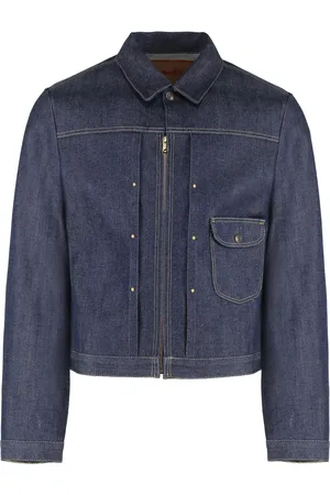 MOORER Jakke, Herre, Blå, M, Denim, Denimjakke med kontrastsyning