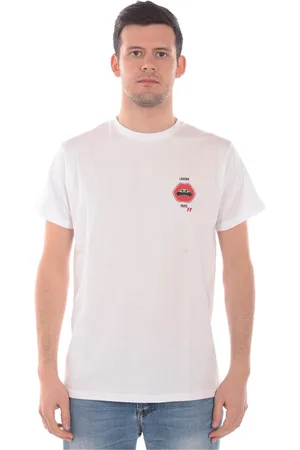 D.A. Daniele Alessandrini Top, Herre, Hvid, 2XL, Bomuld, Rose Mund T-Shirt Sweatshirt