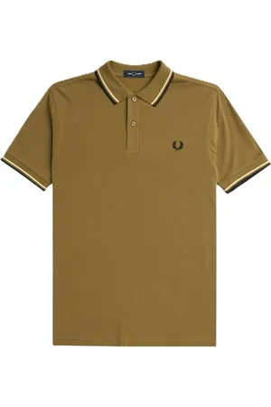 Fred Perry Top, Herre, Brun, M, Tyl, Brun Stribet Kontrast Polo Shirt