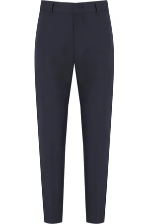 Emporio Armani Bukser, Herre, Blå, XL, Polyester, Navyblå Straight Cut Bukser
